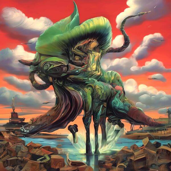 AIアートポスター カナブストラクド「キリコ的格子 (grid) なき超現実」 Kanabstracd オリジナルアート..