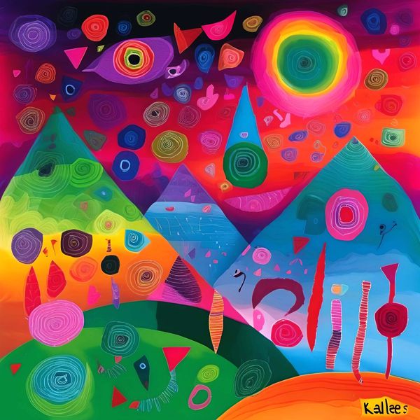 AIアートポスター カナブストラクド「クレー・非モンドリアン的超現実」 Kanabstracd オリジナルアート作品 アートポスター アートプリ..