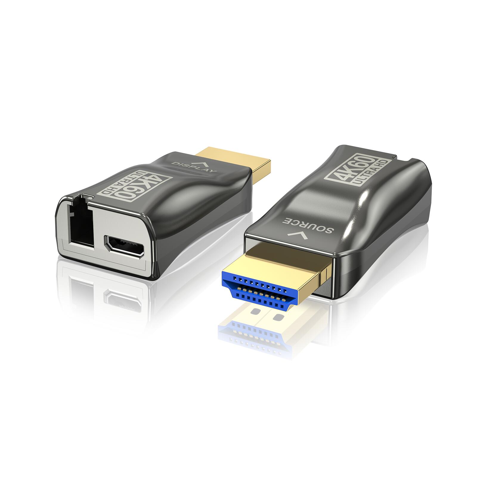 MT-VIKI 4K HDMI光延長器 マルチモードLC光ファイバーケーブル対応 最大延長距離300m(約1000ft) 4K@60Hz/18Gbps伝送対応 亜鉛合金製 ED03H