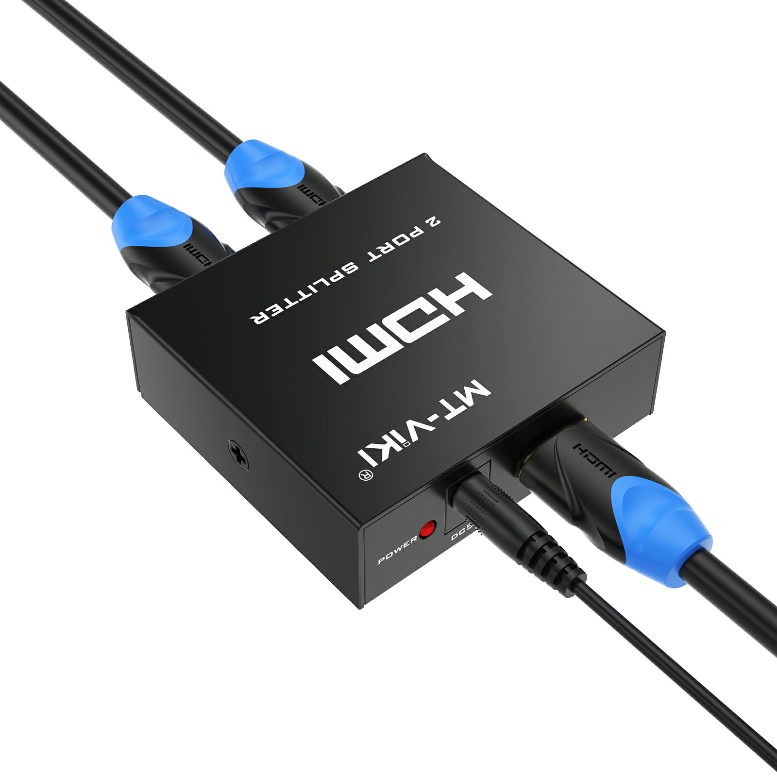 MT-VIKI HDMI分配器 1入力2出力 4K 30Hz HDMI スプリッター1入カ2出力同時出力 2画面同時表示HDCP&EDID機能搭載、1x2 HDMI1.4 スプリッター、PS5/Xbox/DVD/HDTV対応、電源アダプター付き