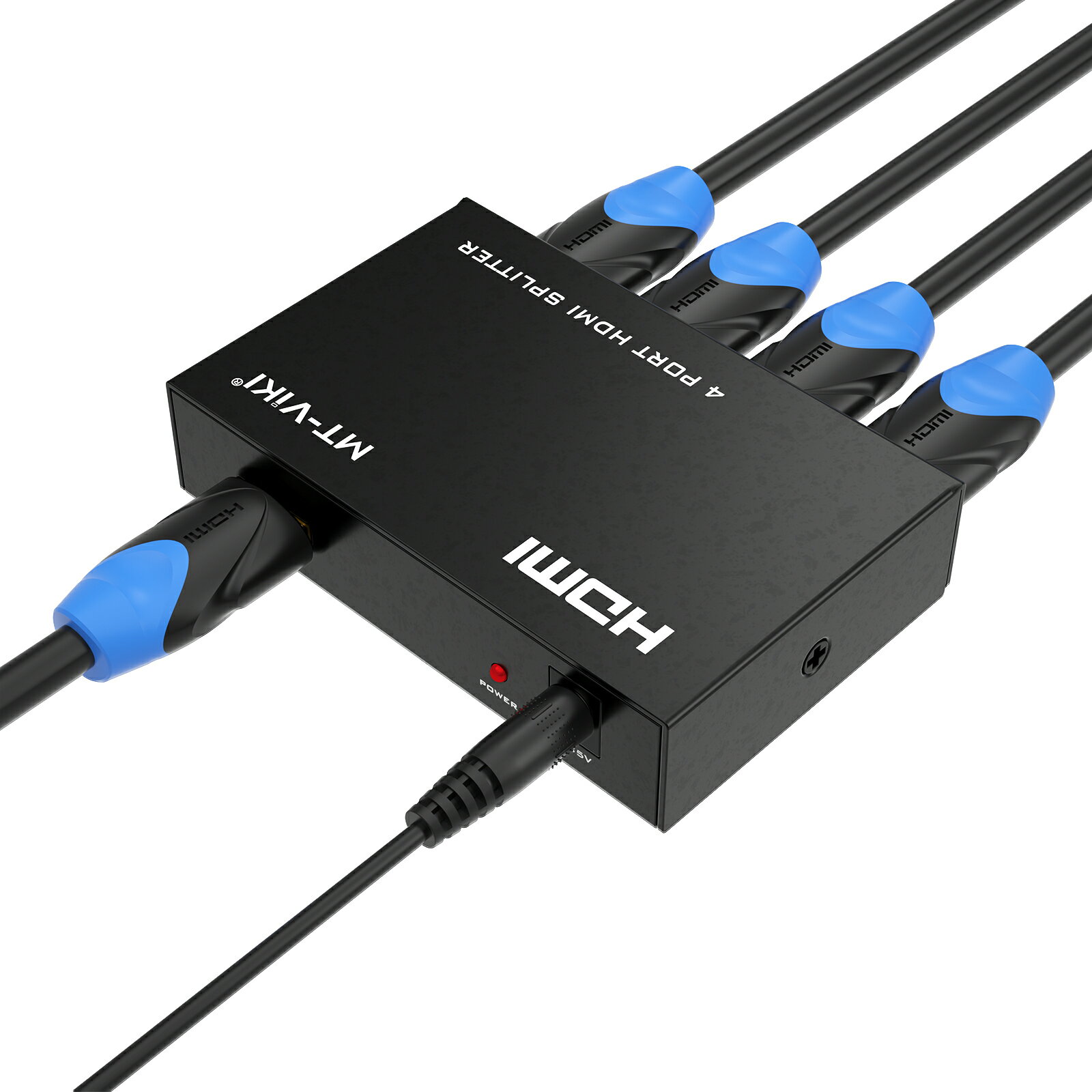 HDMI分配器 1入力4出力 HDMI スプリッター1入カ4出力同時出力 4K@30Hz 2画面同時表示HDCP&EDID機能搭載、1x2 HDMI1.4 スプリッター、PS5/Xbox/DVD/HDTV対応、電源アダプター付き(MT-VIKI )