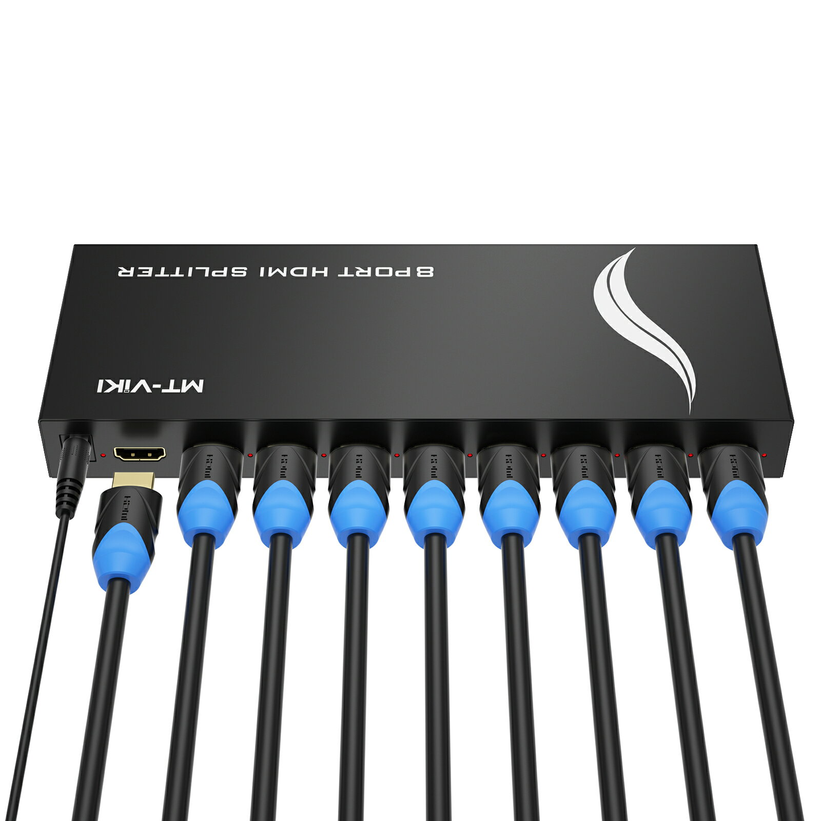 HDMI分配器 1入力8出力 HDMI スプリッター1入カ8出力同時出力 4K@30Hz 2画面同時表示HDCP&EDID機能搭載、1x2 HDMI1.4 スプリッター、PS5/Xbox/DVD/HDTV対応、電源アダプター付き(MT-VIKI )