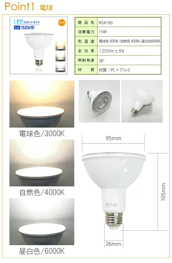 スポットライト?ライティングシステム ダクトレール用スポットライト器具とLED電球...