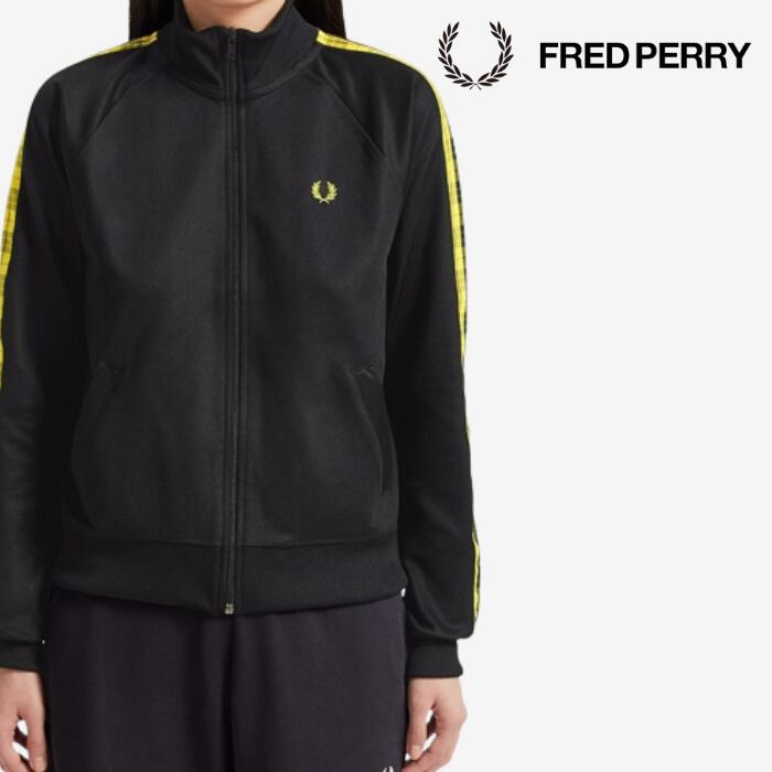 フレッドペリー 【 期間限定 ポイント10倍 】《返品・交換 不可》【SALE】フレッドペリー FREDPERRY トラックジャケット ジャージ レディース ユニセックス TARTAN LAUREL WREATH TRACK JACKET J7113 タータンチェック BLACK YELLOW ブラック イエロー スポーツ カジュアル