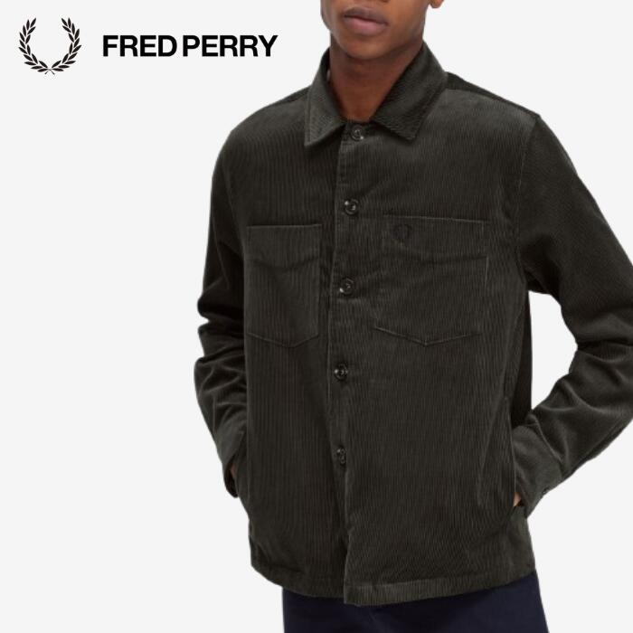 【 新作商品 ポイント10倍 】フレッドペリー FRED PERRY Cord Overshirt M6658 オーバー シャツ メンズ レディース ユニセックス コーデュロイ BLACK FIELD GREEN ブラック フィールドグリーン