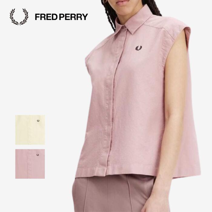 【新作商品 ポイント10倍 】フレッドペリー FRED PERRY レディース ユニセックス シャツ G7144 Sleeveless Shirt 英国ブランド イングランド ICE CREAM DUSTY ROSE PINK アイスクリーム ダスティー ピンク