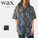 wax london シャツ ワックスロンドン メンズ レディース ユニセックス Didcot Shirt ディドコットシャツ FLORAL LACE BLUE フローラル レース ブルー