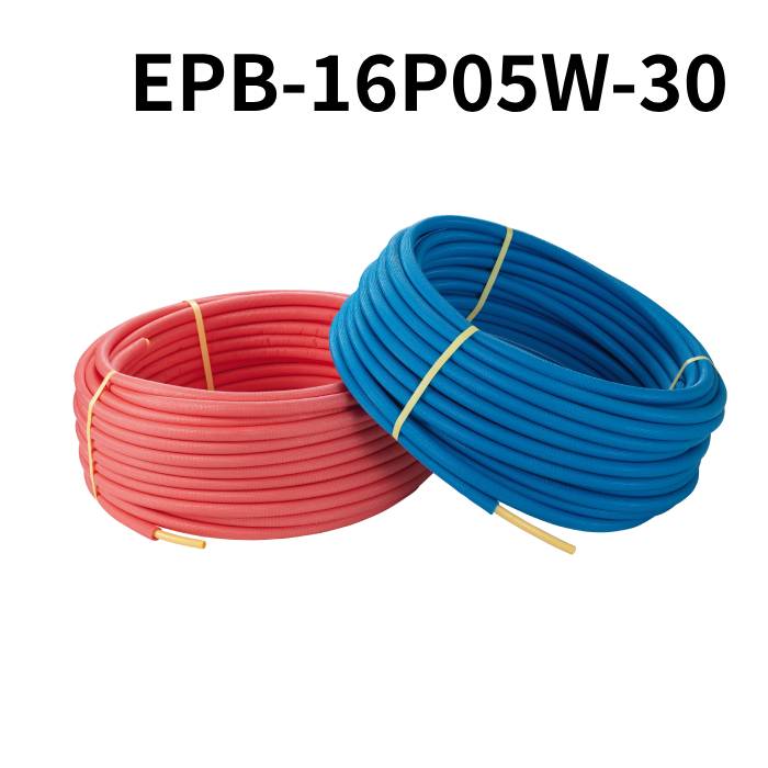 法人のみ バクマ工業 (/BG) 保温材付ポリブテンパイプ 5mm厚 給湯用 16A 30m巻 ピンク ポリブデン管 ポ..