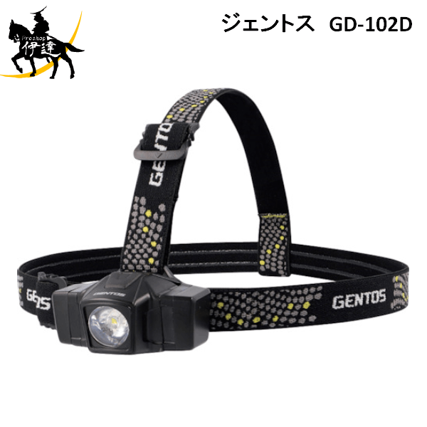 4950654046465 "【お取り寄せ品■納期1週間～】 " ■特長 GD-002Dの後継機種です。 50lm⇒90lmに明るさアップしました。 単3電池×1本仕様の小型ヘッドライトです。 ■仕様 明るさ:90lm(強)/30lm(弱) 最大点灯時間:7.5時間(強)/16時間(弱) 照射距離:59m(強)/36m(弱) 点灯モード:強－Off－弱－Off 電源:単3形アルカリ電池×1本 保護等級:IP64 幅(mm)：65 奥行(mm)：45.3 高さ(mm)：33 明るさ(lm)：90(強)/30(弱) ■注意事項 光を直接目に当てないで下さい。 ■セット内容・付属品 テスト用電池、すべり止め付きヘッドバンド ・製造国 タイ