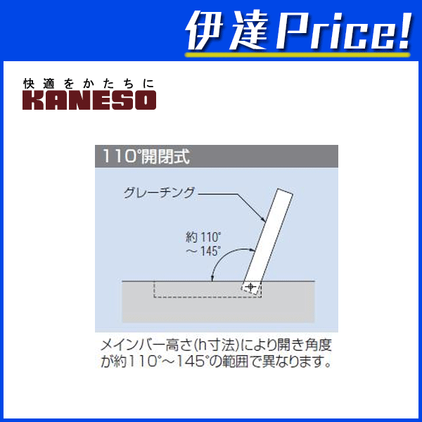 3/11 1:59までポイント2倍 カネソウ (/BI) スチール製グレーチング 110°開閉式　プレーンタイプ 集水桝用 メインバー　I バー T-25仕様 [HSF-7575]