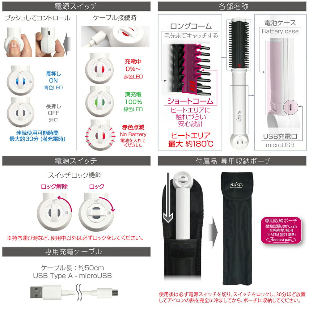カシムラ (/L) 海外対応 コードレス ヘアアイロン カールブラシ 耐熱ポーチ付き US...