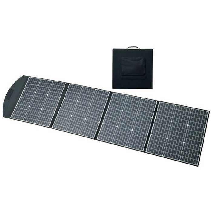 【代理店直送品■2〜4営業日出荷予定】 ■特徴 ・折り畳んでバックタイプとして運搬、収納が可能です。 ・ソーラーパネルのみでUSB等の出力端子が使用できます。 ・MPS用ソーラーパネルです。 ■用途 ポータブル電源等の太陽光充電用のソーラーパネルとして使用して下さい。 ■仕様 ・変換効率：22％ ・出力電流：11.1A ・出力端子：MC4（ケーブル1.7m）、USB、USB Type-C ・最大出力：200W ・サイズ(mm)：530〜2160(幅) × 520(奥行) × 10〜40(高さ) ・出力電圧：18V ・質量・質量単位：6.95kg ■材質 ・ソーラーパネル：単結晶シリコン ・カバー：布 ■使用条件 使用環境温度：-10?70℃でご使用下さい。 ■注意事項 ・太陽光が全面に当たる様にして下さい。 ・曇天やパネルに影が落ちると発電能力が大幅に低下します。