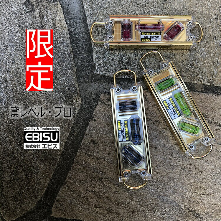 エビス EBISU 水平器 トビレベル・プロ ED-TBPG 160mm 両側シャックル カラビナ対応 超強力マグネット 足場組立