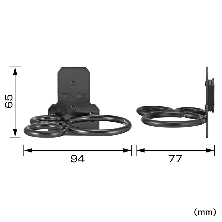 タジマ TAJIMA 工具差し セフ着脱式工具ホルダー SFKHI-H3 SFKHI-H1 スチールハンマー3穴 1穴 ブラック 3