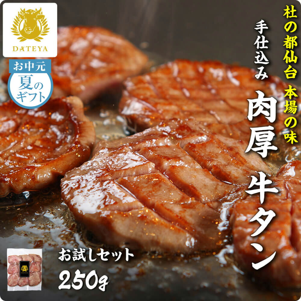 【お買い物マラソン クーポンで10%OFF】特選 厚切り 牛たん お試しセット 250g 2〜3人前お中元 夏ギフト杜の都 仙台 名物 牛タン ご当..
