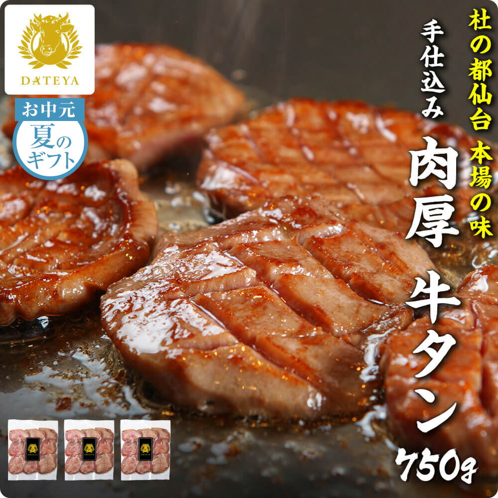 楽天杜の都 仙台牛たん専門店 DATEYA【お買い物マラソン クーポンで10％OFF】仙台 名物 柔らか 厚切り 牛タン 750g お中元 夏ギフト 送料無料 手仕込み 肉厚 たん元 簡易包装 プレゼント ギフト 贈答 牛肉 焼肉 牛たん 杜の都 ご当地 グルメ 食べ物 だてや ダテヤ[hm][wd]