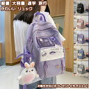 【送料無料】 リュック リュックサック バックパック バッグ かばん 学生 大人 キッズ 子供 女の子 男の子 かわいい 軽量 大容量 多機能 レトロ カジュアル シンプル ファッション おしゃれ 素敵 プレゼント 誕生日 通学 旅行 贈り物 ギフト ファスナー バッジ付き