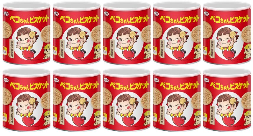 5のつく日P3→4倍&間もなく終了!ブラックフライデー&特設会場にてクリスマス早割開催中!\ 10個セット / 不二家 ペコちゃんどこでもビスケット 保存缶 1...