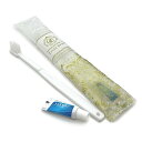 歯ブラシ 24穴先細タイプ 歯磨き粉付き(3g) (柄あり：100本, ホワイト)　業務用 使い捨て ホテル アメニティ 個包装タイプ 衛生的