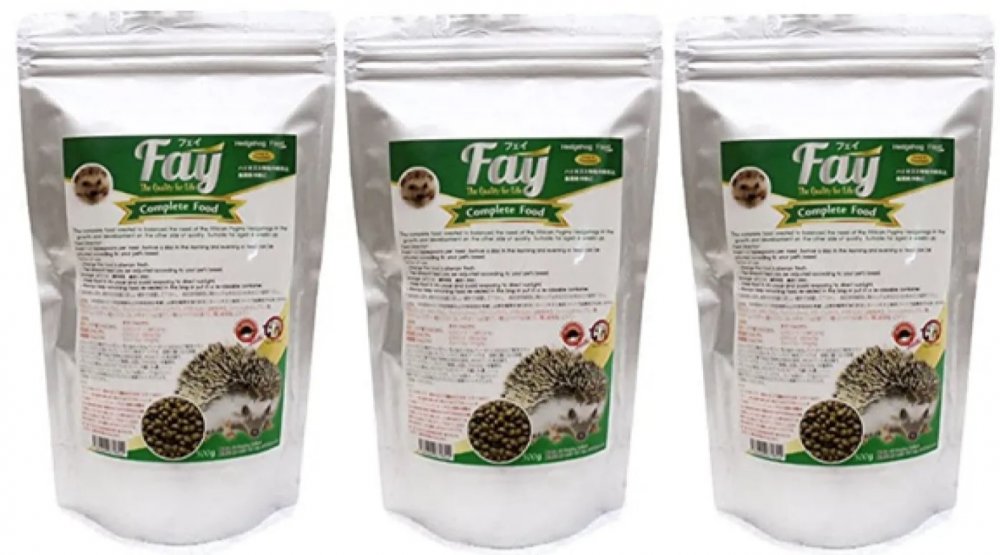  Fay Hedgehog Food (フェイ ハリネズミフード) 500g ×3　ハリネズミ用 フード ふらつき症候群の予防 歯周病予防 Tiny Tot Tail（タイニートットテイル）