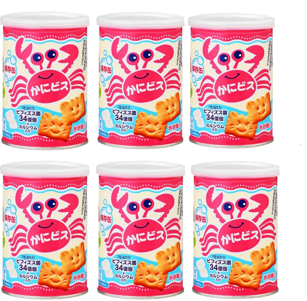 5のつく日P3→4倍&間もなく終了!ブラックフライデー&特設会場にてクリスマス早割開催中!\ 6個セット /三立製菓 缶入 保存缶 かにビス 氷砂糖入り 100...