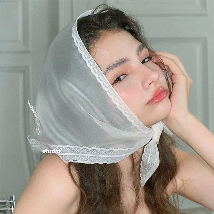 レディース レース リボン付き ヘアバンド UVカット 2枚セット 女の子 チュール バ...