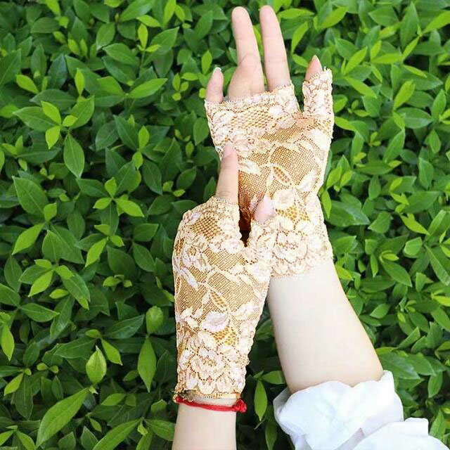 日焼け止め レディース 薄手 UVカット 指切り ひんやり レース 2ペアセット UVカット おしゃれ 日焼け対策 UV手袋 紫外線対策 アウトドア スポーツ 夏 UVグローブ 自転車 指なし 指切り手袋 きれいめ 母の日 かわいい 新作