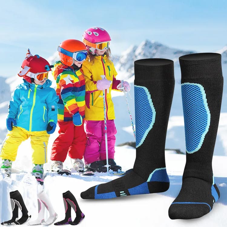 DayForMe 楽天市場店のかわいい 雪山 ジュニア スキー 靴下 キッズ 子供 ソックス スノーボードソックス 女の子 防寒 2足セット 厚手 男の子 抗菌防臭 吸汗速乾 保温 登山ソックス トレッキング パイル地ハイソックス アウトドア 冬 メンズ レディース おしゃれ ソックス｜アングル2