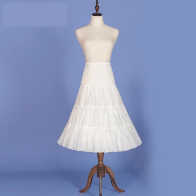 50-65cm 長さ調節可 パニエ ロリータ ワイヤー無 柔らかい ホワイト 白 3段 ミディアム 日常 ロングパニエ ペチコート 送料無料 レディース バレエダンス フリルいっぱい インナー コスプレ バレエ ブライダル 衣装 ハロウィン