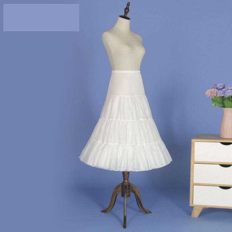 50-65cm 長さ調節可 パニエ ロリータ ワイヤー無 柔らかい ホワイト 白 3段 ミディアム 日常 ロングパニエ ペチコート 送料無料 レディース バレエダンス フリルいっぱい インナー コスプレ バレエ ブライダル 衣装 ハロウィン