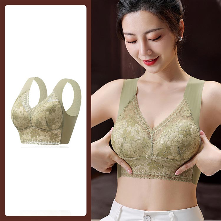 コンパクトブラ 胸を小さく見せるブラ ブラジャー 小さく見せるブラ bra アンダーウェア ブラジャー 大きいサイズ ノンワイヤー インナー シームレス レディース 着痩せブラ 小さく見せる ブラ 補正 下着 レース 痩せ見え dayforme-10003182 DayForMe 楽天市場店 サンプル画像2