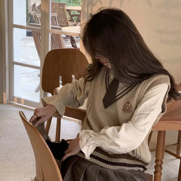 制服 コスプレ 高校 セット 3点セット セットアップ ニットベスト 学生服 おしゃれ 高校生 女の子 上下セット シャツ JK制服 女子高校生 プリーツスカート ライン入り スクール制服 女子高校生 中学生 学生服 韓国 仮装 スーツ S M L XL