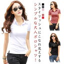 襟付き 半袖 ポロシャツ 着瘦せ スリム tシャツ カットソー 無地tシャツ トップス 半袖tシャツ 春服 春物 夏服 ポロシャツ おしゃれ 大き...