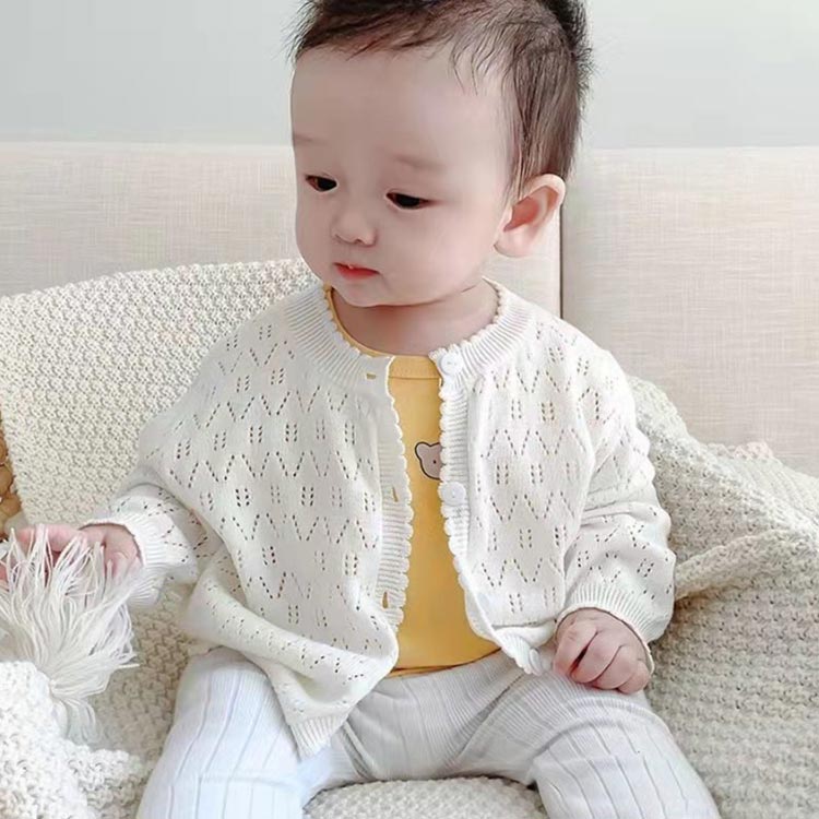 ニット ベビー服 送料無料 カットソー カーディガン 日焼け防止 長袖 70cm アウタ...