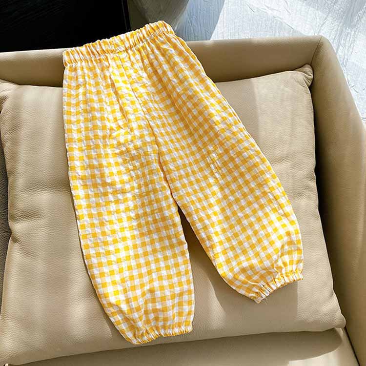 送料無料 サルエルパンツ キッズ 裾ゴム チェック柄 冷房対策 キッズ服 夏 子供服 ...