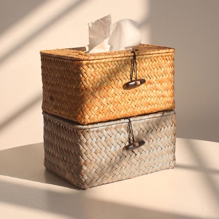 ボックス カバー 卓上収納 ティッシュカバー ティッシュボックス かご ペーパータオル ホルダー 籐 ケース キッチンペーパー 紙 ナチュラル おしゃれ 高級感おしゃれ インテリア ティッシュボックス 整理整頓 収納用品 ギフト プレゼント