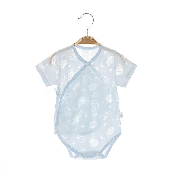 女の子 さらさら ロンパース やわらか 夏 ベビー服 夏 通気 綿 コットン 全開 子供...