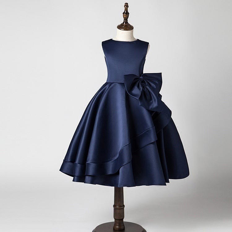 子供ドレス 子どもドレス ノースリーブ 結婚式 ワンピース ロング 子供 ピアノ 子どもドレス フォーマル キッズドレス ミモレ丈 ドレス フォーマル 紺色 上品 高級 袖なしドレス 袖なしワンピース エレガント コンクール 無地 プリンセス ギフト プレゼント 2