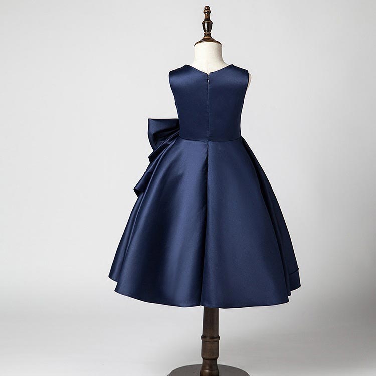 子供ドレス 子どもドレス ノースリーブ 結婚式 ワンピース ロング 子供 ピアノ 子どもドレス フォーマル キッズドレス ミモレ丈 ドレス フォーマル 紺色 上品 高級 袖なしドレス 袖なしワンピース エレガント コンクール 無地 プリンセス ギフト プレゼント 3