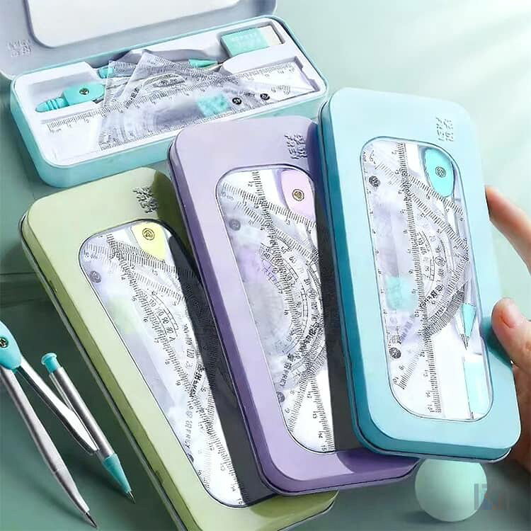 定規セット 文房具セット 分度器 小学生 三角定規 中学生 直定規 7点セット 女子 ケース付き コンパス 消しゴム カンケース ペンケース コンパス用替え芯 学校 算数 文具セット 子供 こども 定規セット 男子 dayforme-10007029 DayForMe 楽天市場店 サンプル画像2