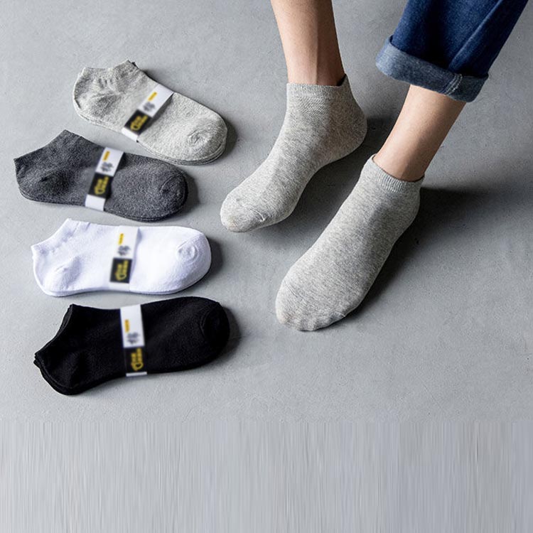 DayForMe 楽天市場店の5足セット メンズ ソックス くるぶしソックス 靴下 男性 春 夏 秋 ショートソックス スニーカーソックス 薄手 綿 コットン おしゃれ ブラック ホワイト ダークグレー ライトグレー｜アングル3