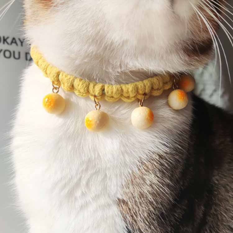猫 首輪 毛糸ポンポン 安全 嫌がらない 犬 ペット ネックレス 猫用 犬用 首飾り ア...