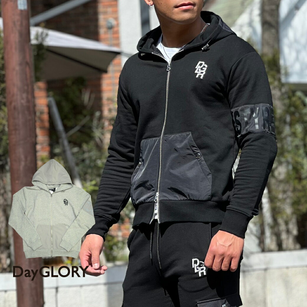 ストレッチ パーカー メンズ セットアップ にも ジップアップパーカー ジップパーカー ルームウェア スポーツウェア ジムウェア 長袖 ペアルック カップル 秋 秋物 春夏 夏服 春服 冷房対策 ナイロン切替SWパーカー