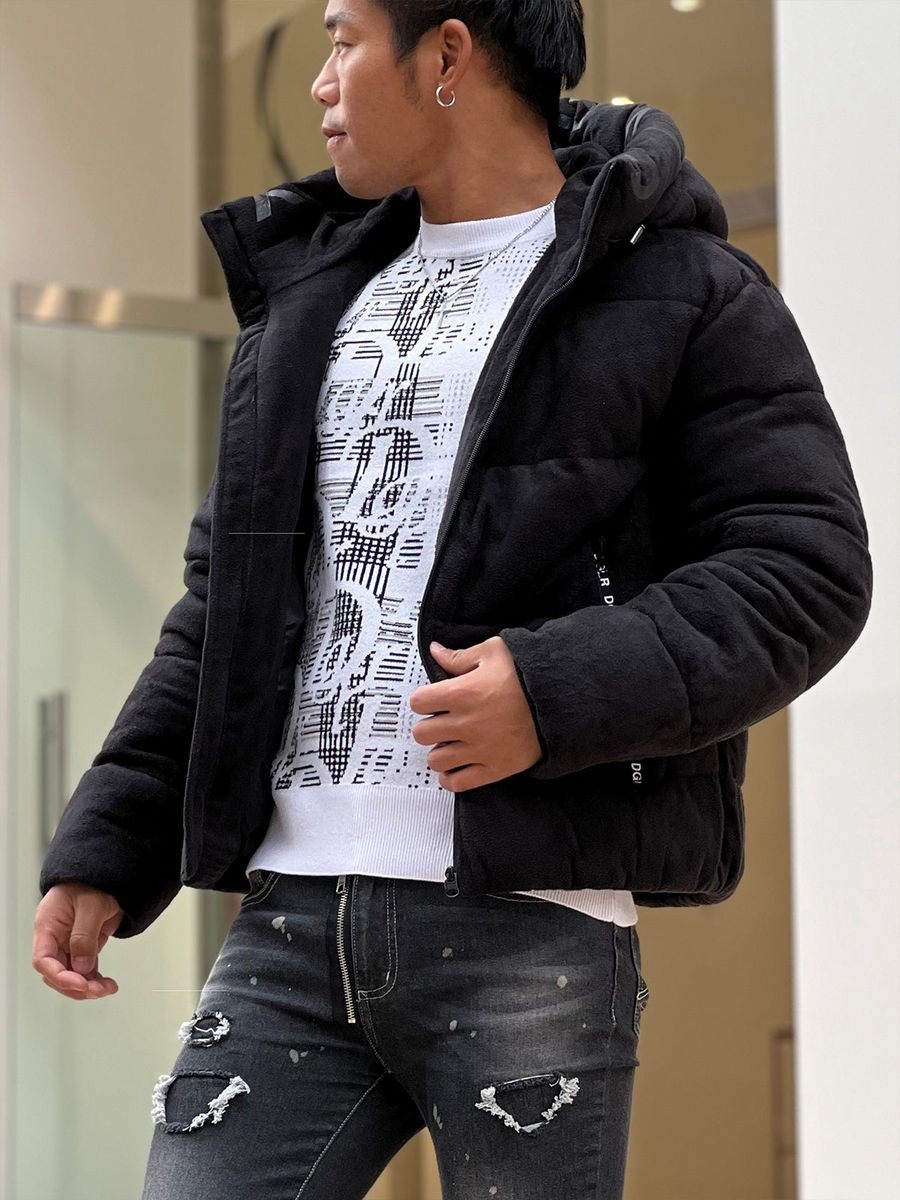中綿ジャケット メンズ 中綿 スウェード ジャケット 中綿ブルゾン アウター メンズファッション 冬 冬服 冬物 春物 春 ブラック ホワイト ベージュ ラグスポ スウェード中綿ジャケット