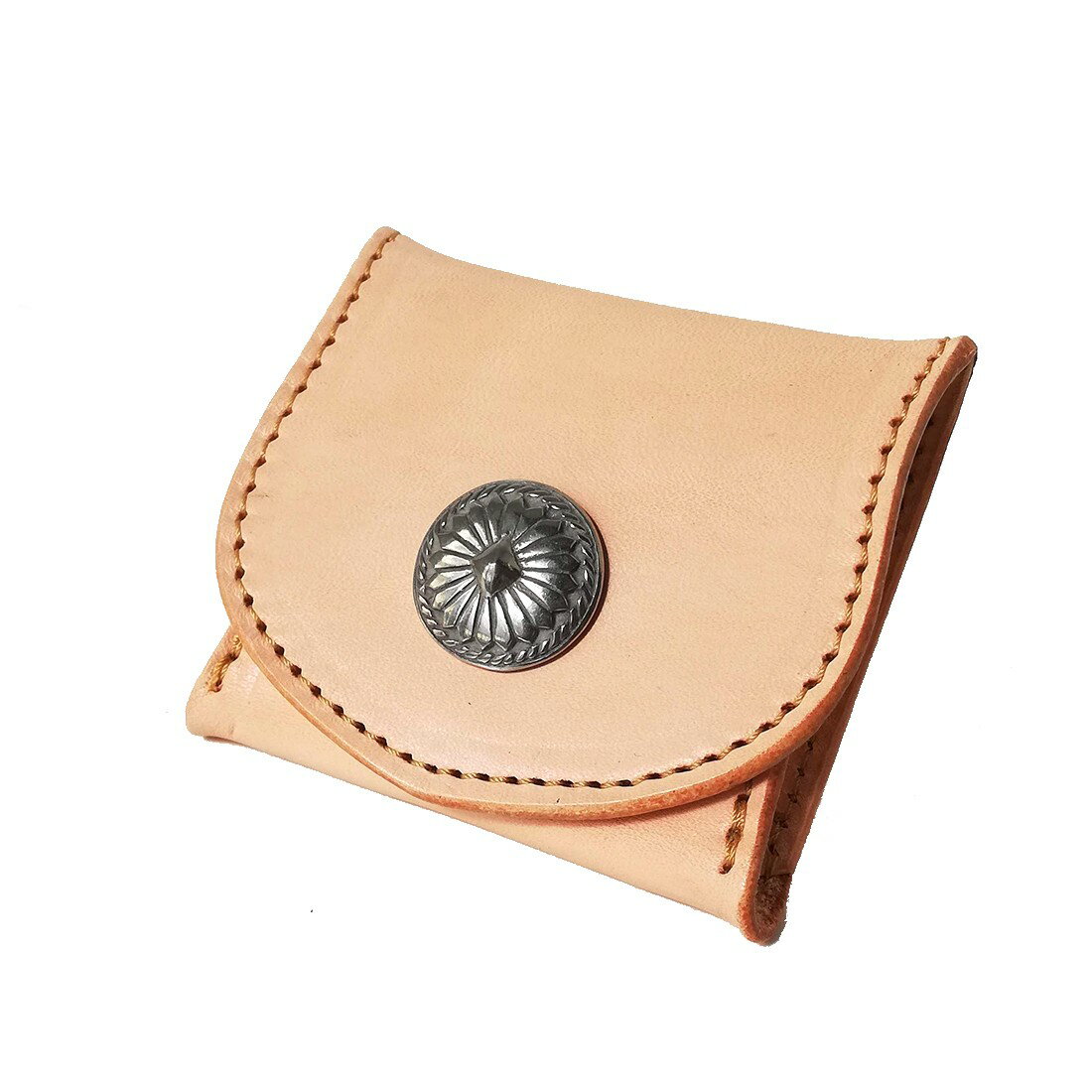 ◆A12o◆インディアンコンチョ　コインケース 小銭入れ 財布　本革　ブラック