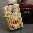good vibrations グッドバイブレーション Zippo ジッポ オイルライター 777 ラッキーナンバー ツバメ スワロー 真鍮×シルバー925 カ...