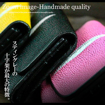 【抽選で1000Pプレゼント】本物エイ皮 牛革3つ折り長財布 スティングレー レザーウォレット ロングウォレット 小銭入れあり 【 ハンドメイド 革財布 ライダースウォレット バイカーズウォレット レザーウォレット】 【あす楽】 lwp084