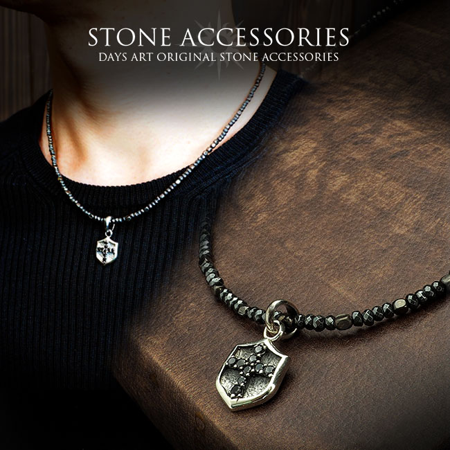 【最大2000円OFFクーポン】 ヘマタイトネックレス エンブレムトップ ガンメタビーズ カッティング シルバー925 シルバーネックレス 天然石ネックレス ス...