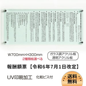 令和6年7月1日施行『改訂報酬額表』改正後の報酬額表 W700mm×H300mm ガラスアクリル看板+黒文字 おしゃれ 宅建 報酬額表 最新 5mmガラス調アクリル板 宅地建物取引業法 宅地建物取引業者票 報酬額 b-ak-gd