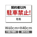 【駐車禁止!】駐車場 看板 約W600mm×H400mm 長方形 横看板 名入れ対応 オーダー 屋外用 オリジナル看板 屋外対応 駐車 プレート看板 契約 会社 お店 店舗 電話番号 TEL 屋外対応 sh-p-00306